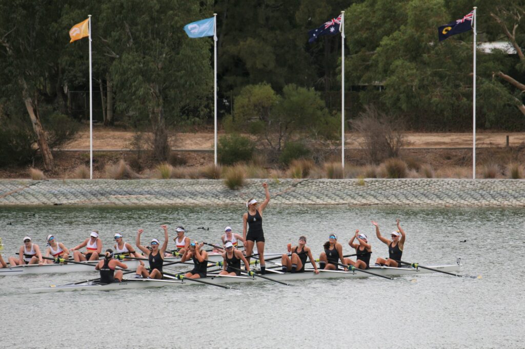 The Merton First VIII win Nationals in April 2023 in Perth, Western Australia.